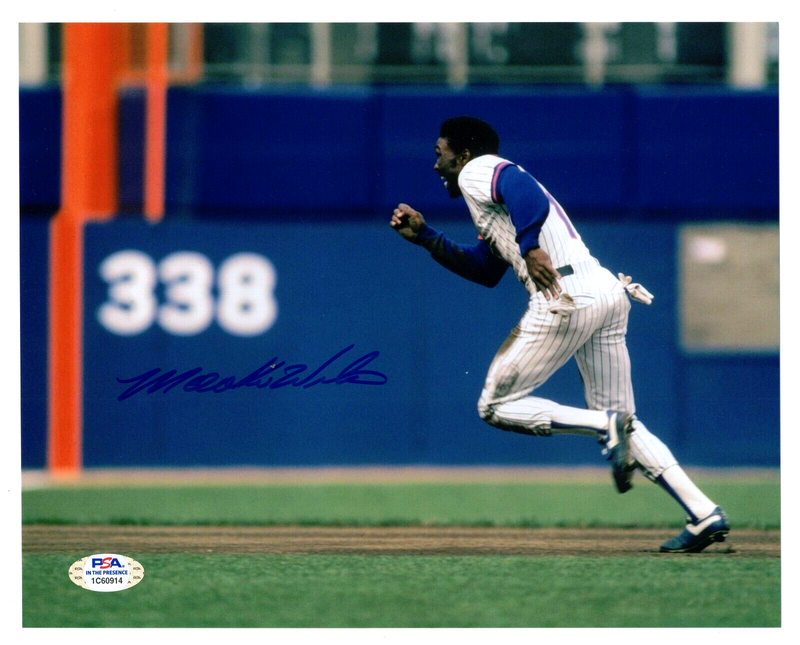 Mookie Wilson Signed Autographed New York Mets 8x10 Photo PSA ITP COA #3