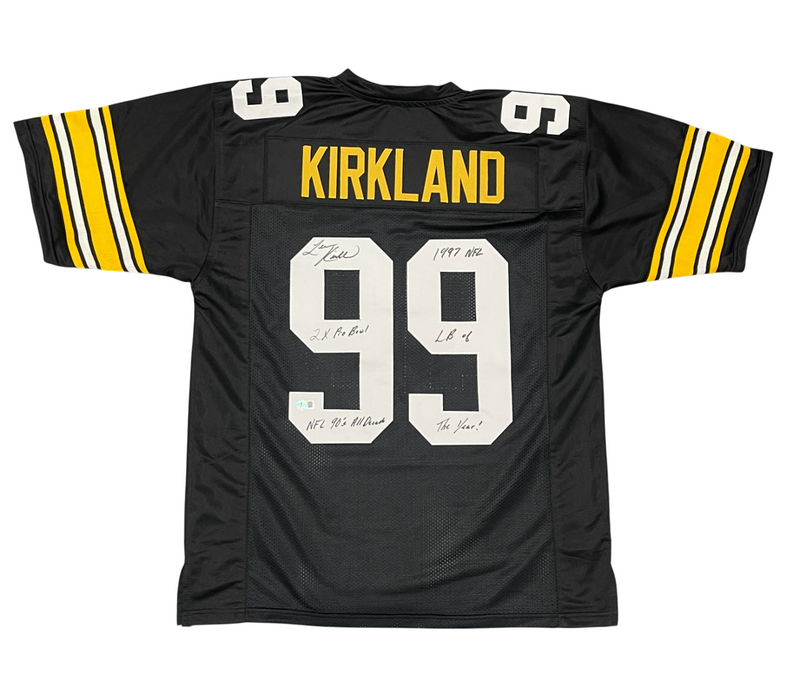 Levon Kirkland Signed Pittsburgh Steelers Custom Jersey 3x Ins Beckett W BAS COA