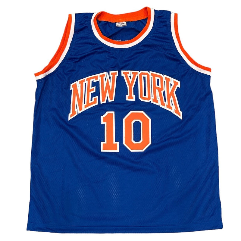 Walt Frazier Signed Knicks Custom Jersey w/ Dishin Swishin Beckett Wit BAS COA