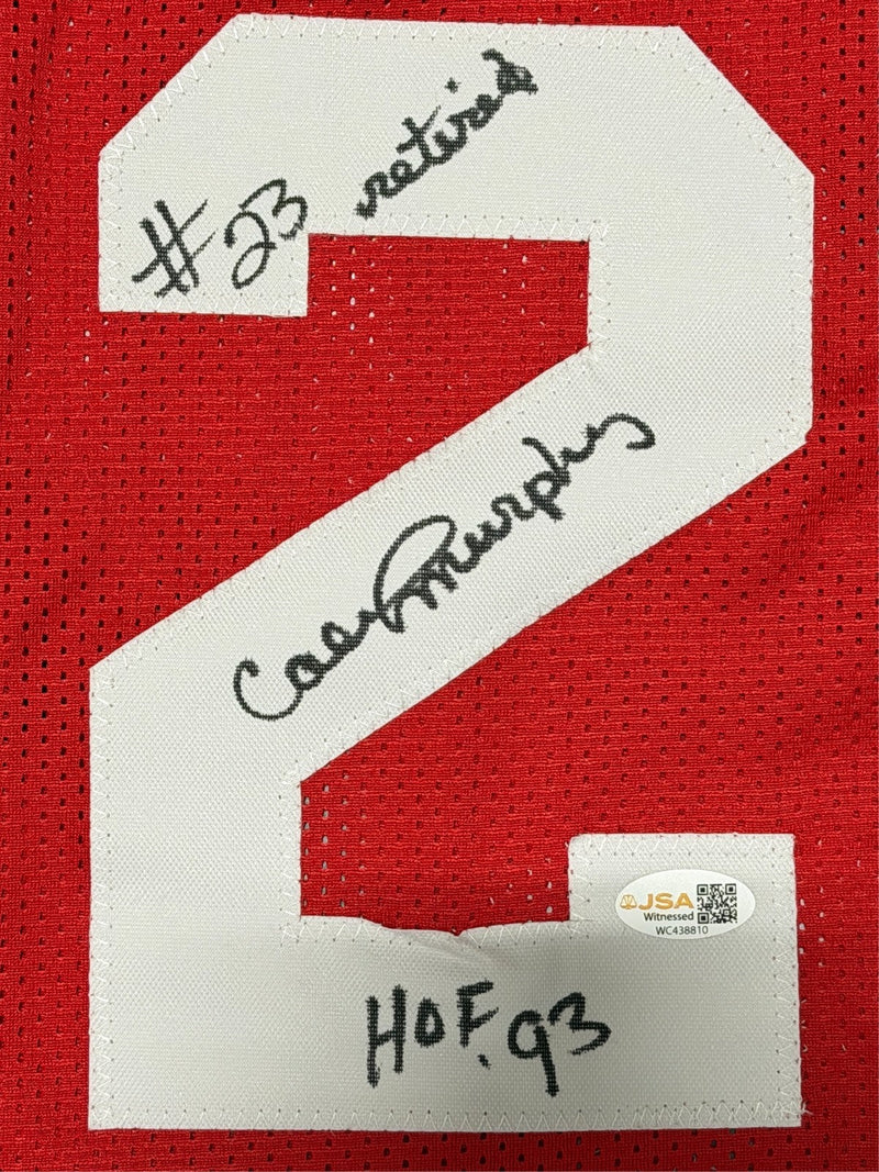 Calvin Murphy Signed Houston Rockets Custom Jersey w/ 2 Insc JSA Witness COA