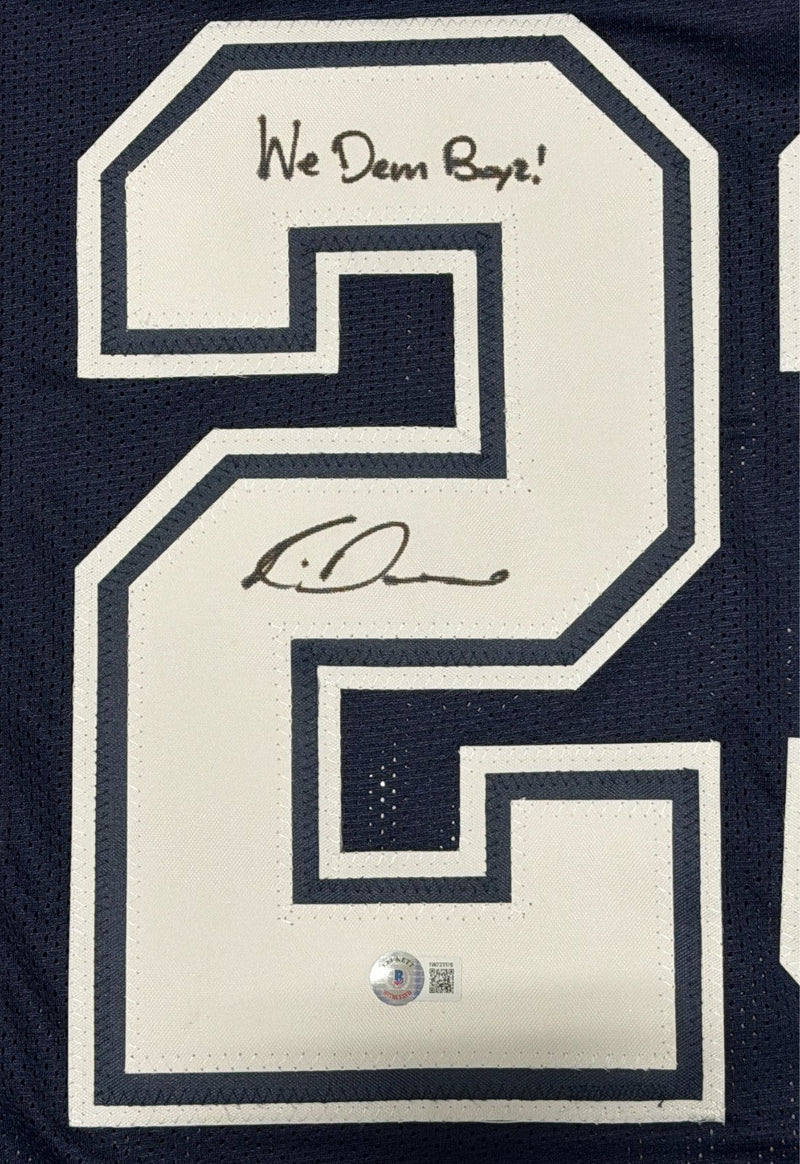 Rico Dowdle Signed Cowboys Custom Jersey w/ We Dem Boys! Beckett Witness BAS COA