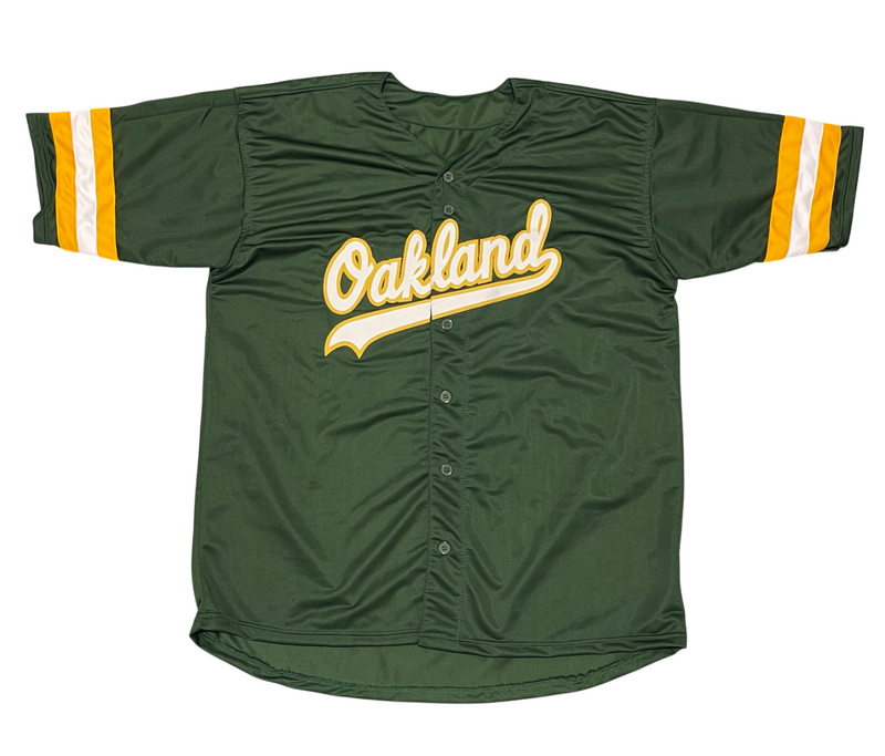 Rollie Fingers Signed Oakland Custom Jersey w/ 2 Insc Beckett Witness BAS COA