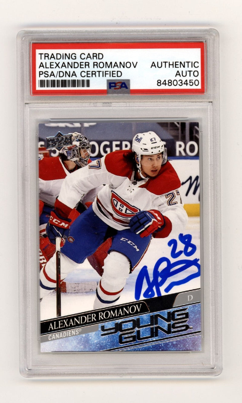Alexander Romanov 2020-21 Upper Deck #455 Young Guns Rookie RC Signed PSA Auto