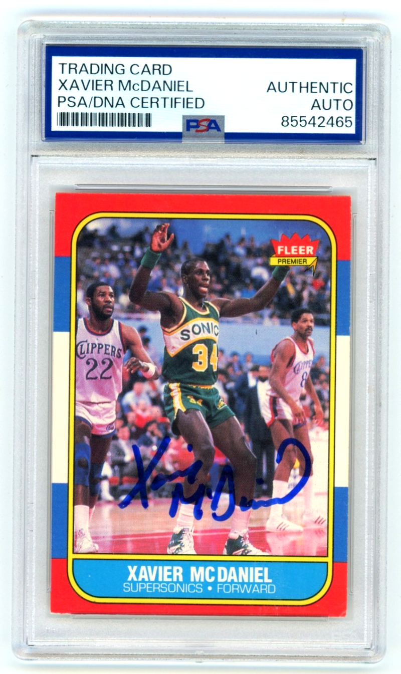 Xavier McDaniel 1986-87 Fleer Basketball 72 Signed Rookie RC PSA Authentic Auto