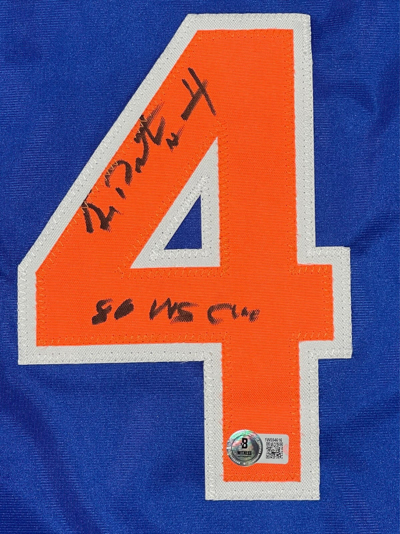 Lenny Dykstra Signed NY Mets Custom Jersey w/ 86 WSC Beckett Witness BAS COA