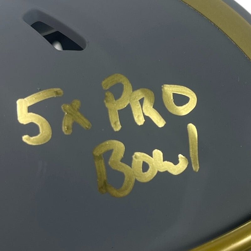 Greg Lloyd Signed Steelers Slate Mini Helmet w/ 5x Pro Bowl Beckett Wit BAS COA