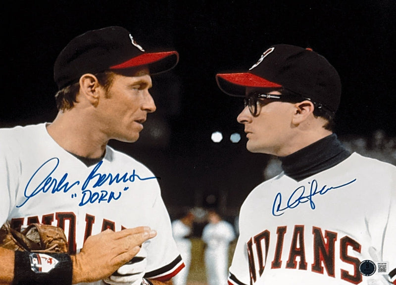 Charlie Sheen & Corbin Bernsen Dual Signed 11x14 Photo Beckett Witness BAS COA