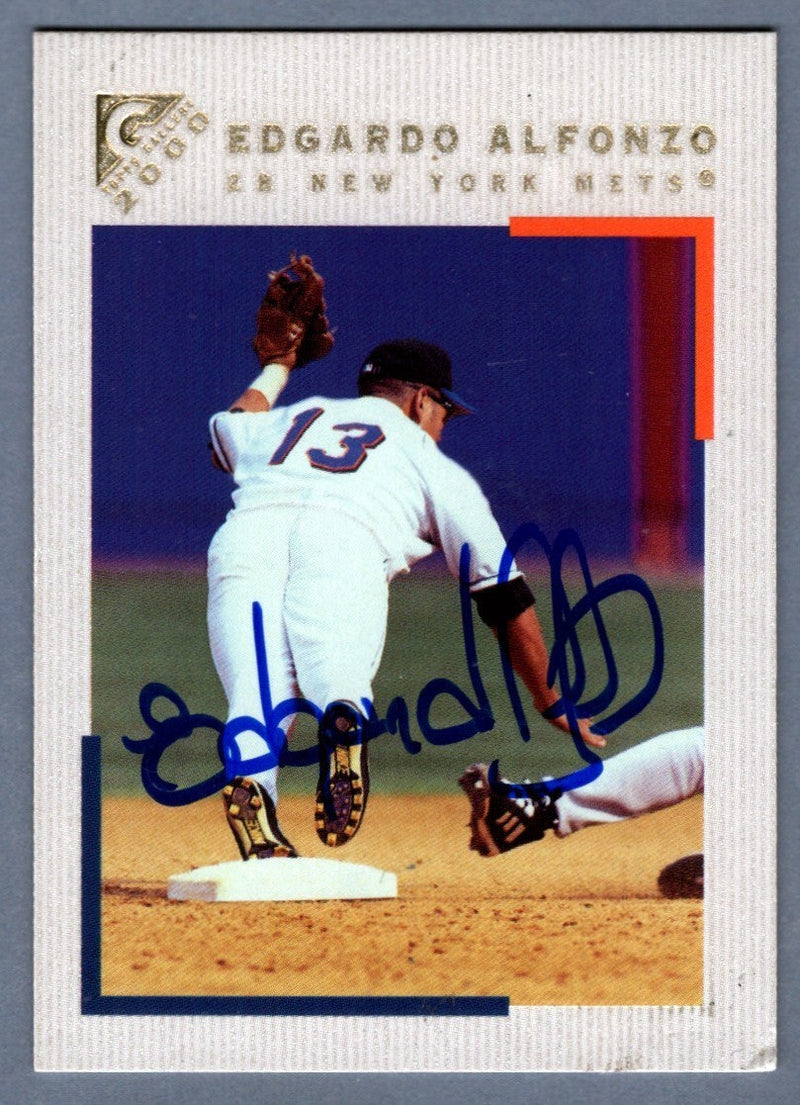 Edgardo Alfonzo Signed Autographed 2000 Topps Gallery #49 LSCM COA New York Mets