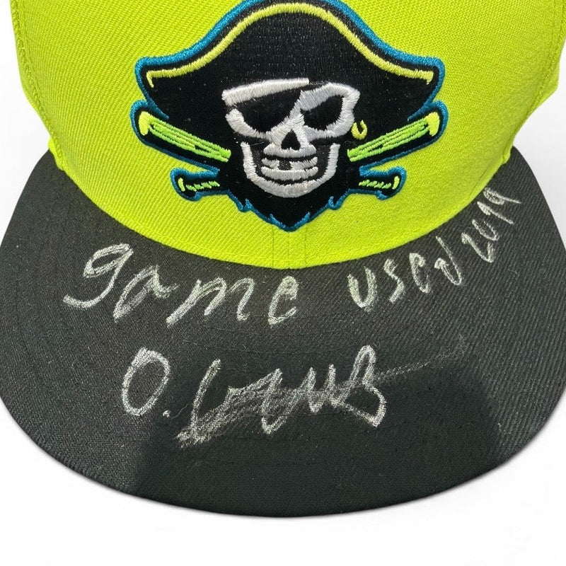 O'Neil Cruz Signed Game Used 2019 Bradenton Hat ONYX COA Pittsburgh Pirates