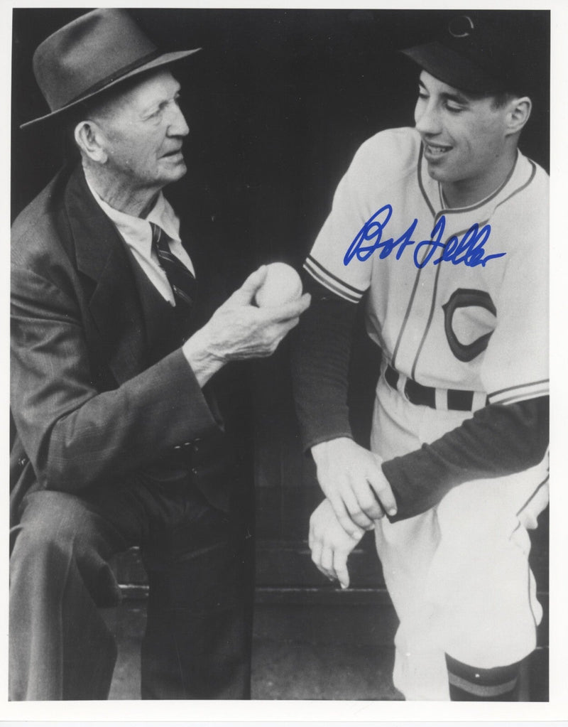 Bob Feller Signed Autographed Cleveland Indians 8x10 Photo LSCM COA #2
