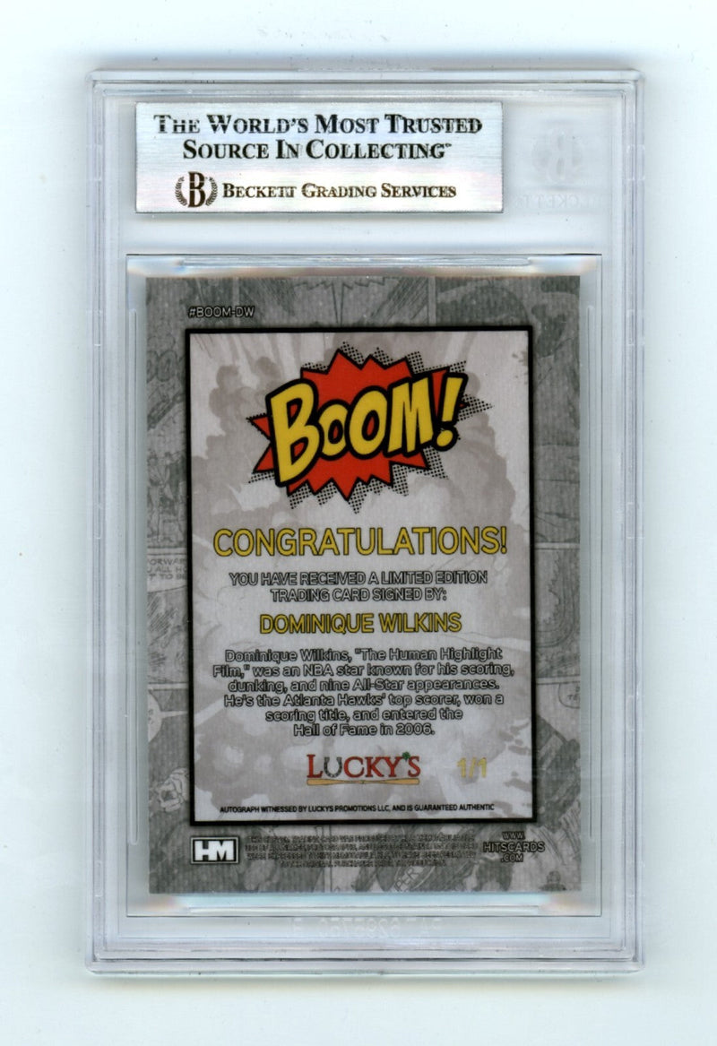 Dominique Wilkins 2024 Hits Memorabilia BOOM Super 1/1 Signed BGS BAS Auto Hawks
