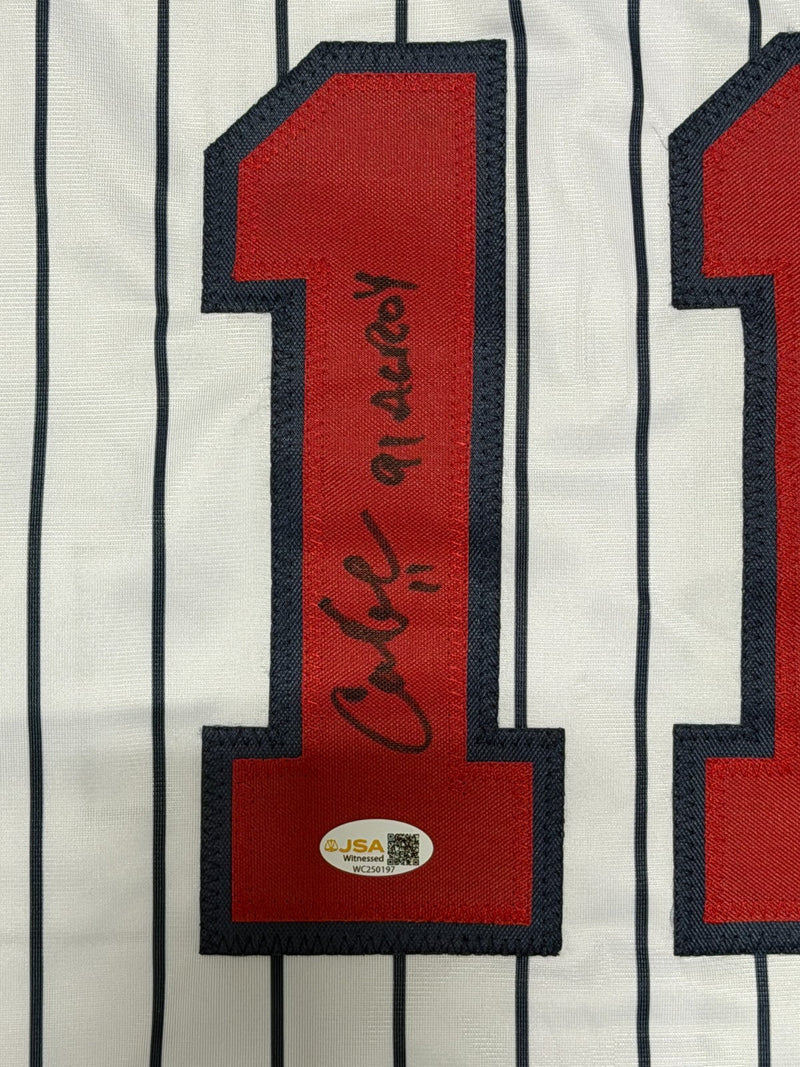 Chuck Knoblauch Signed Minnesota Twins Custom Jersey w/ 91 AL ROY JSA Wit COA W