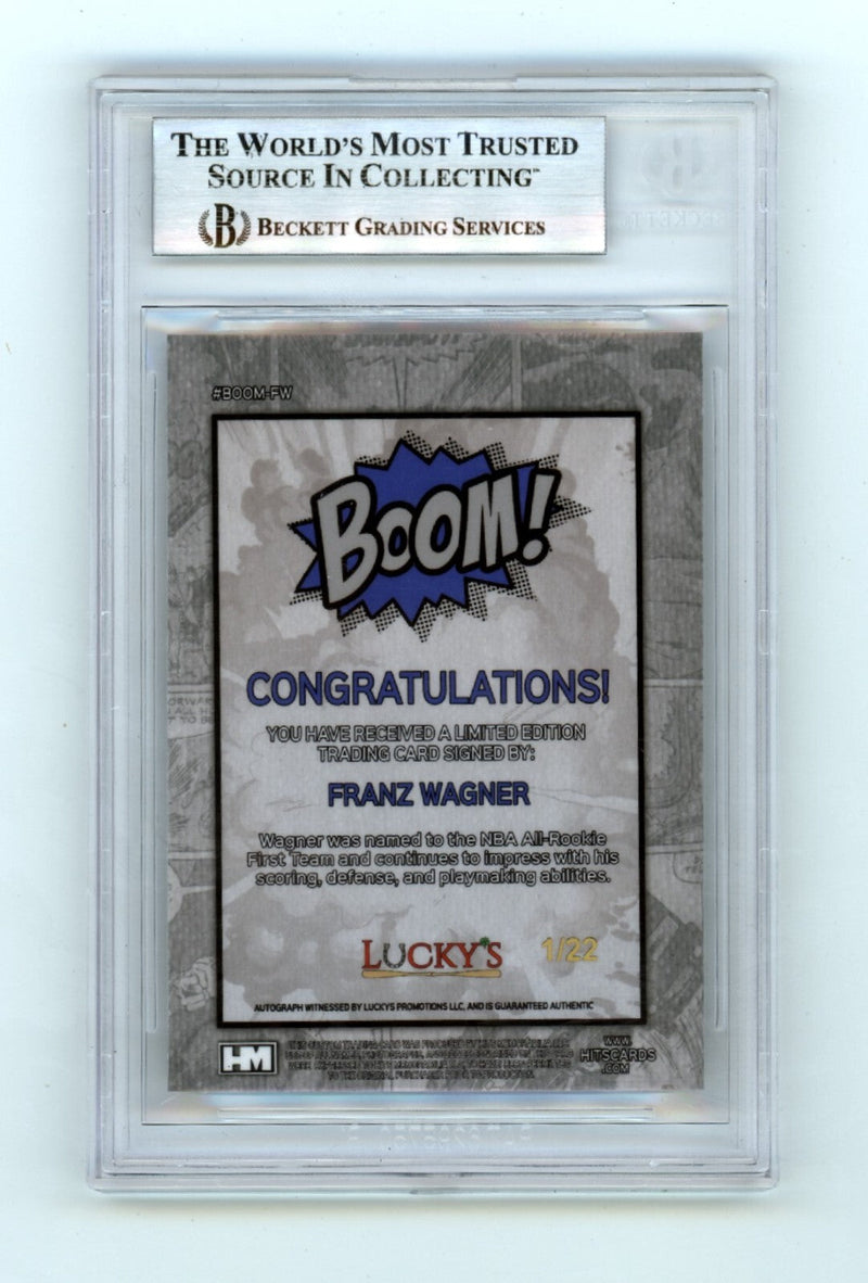 Franz Wagner 2024 Hits Memorabilia BOOM Silver #/22 Signed BGS BAS Auto Magic