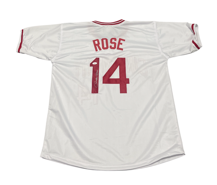 Pete Rose Signed Autographed Cincinnati Reds Custom Jersey JSA COA