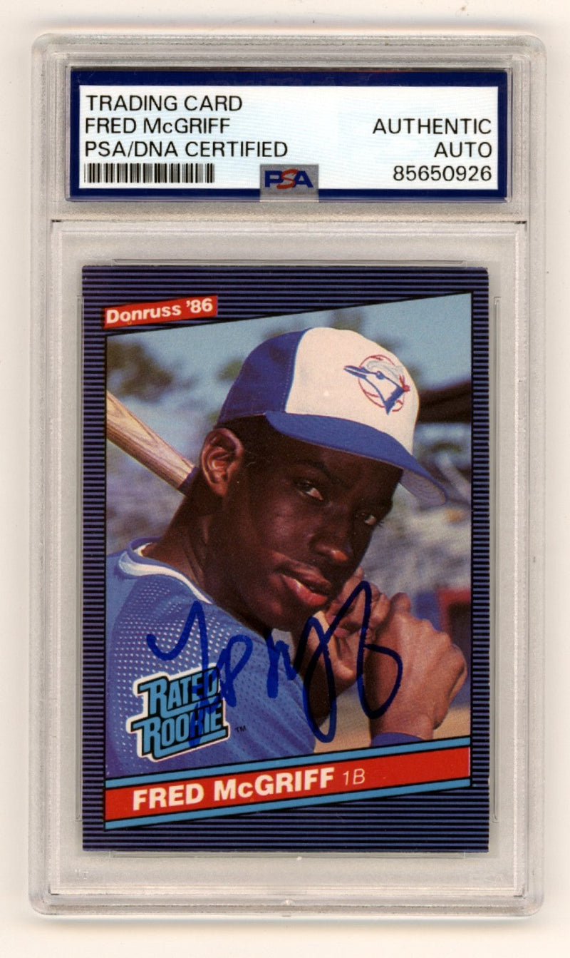 Fred McGriff 1986 Donruss #28 Signed Rookie RC PSA Authentic Auto Blue Jays