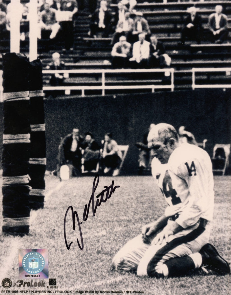 Y.A. Tittle Signed Autographed New York Giants 8x10 Photo LSCM COA #1