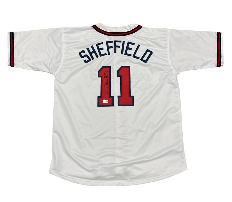 Gary Sheffield Signed Atlanta Braves Custom Jersey Beckett Witness BAS COA