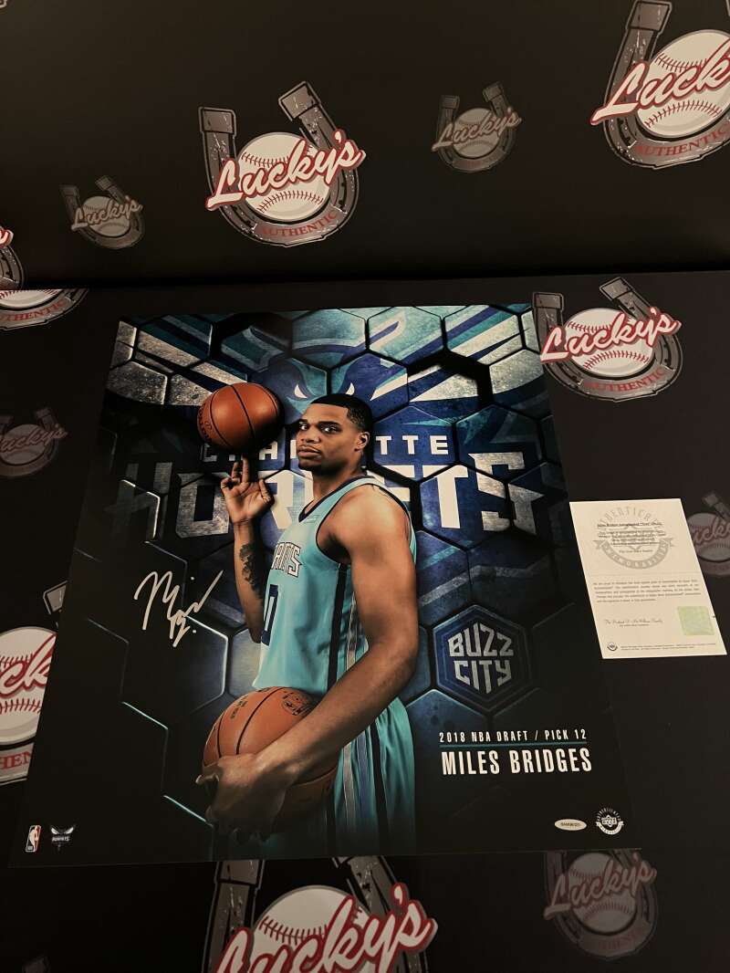 Miles Bridges Signed Auto 20x24 Photo Next Upper Deck UDA COA Hornets NBA Draft