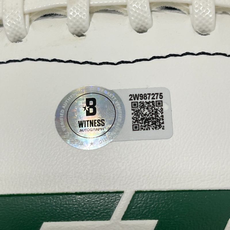 Jamien Sherwood Signed New York Jets White Football w/ 2x Ins Beckett W BAS COA