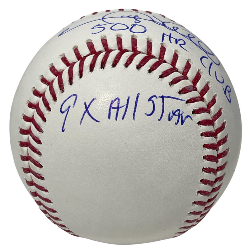 Gary Sheffield Signed ROMLB Baseball w/ 3 Insc 500 HR ++ Beckett Witness BAS COA