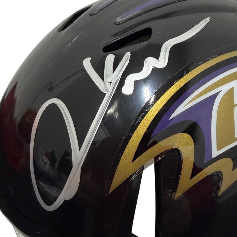 Derrick Mason Signed Autographed Baltimore Ravens Speed Mini Helmet JSA Wit. COA