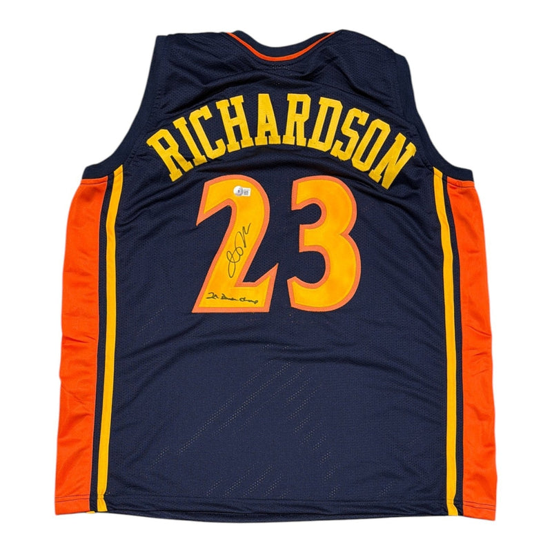 Jason Richardson Signed Warriors Custom 2x Dunk Champ Jersey Beckett Wit BAS COA