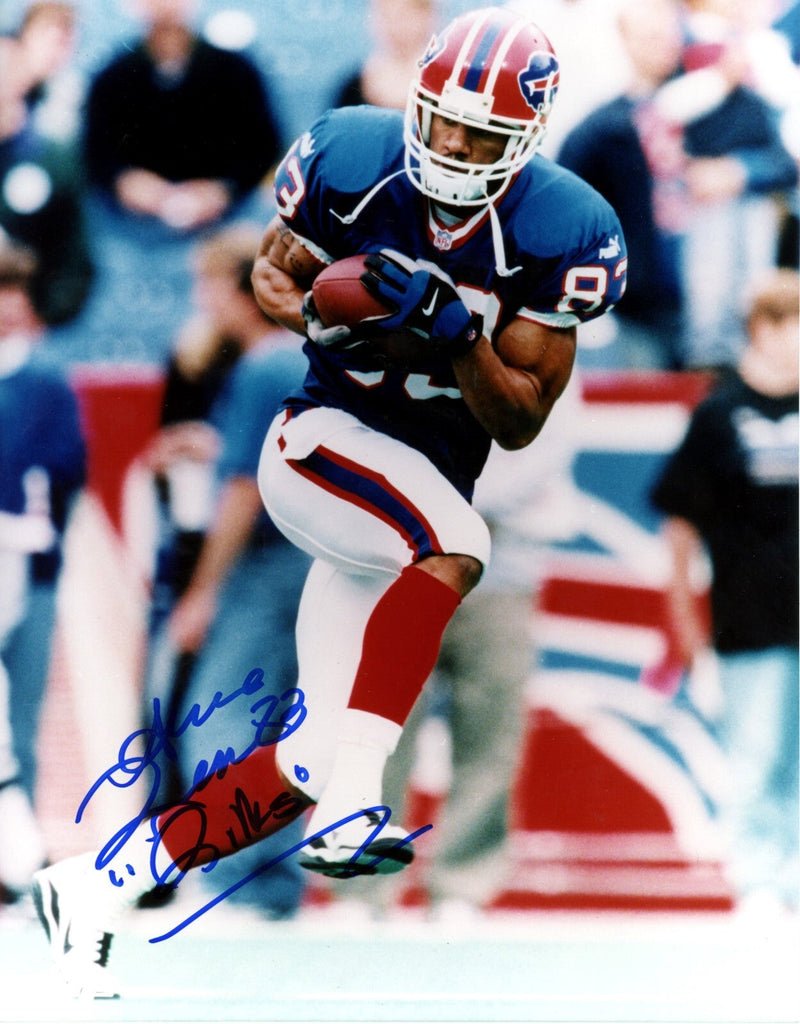 Andre Reed Signed Buffalo Bills 8x10 Photo File w/ Bills Inscription LSCM COA #3