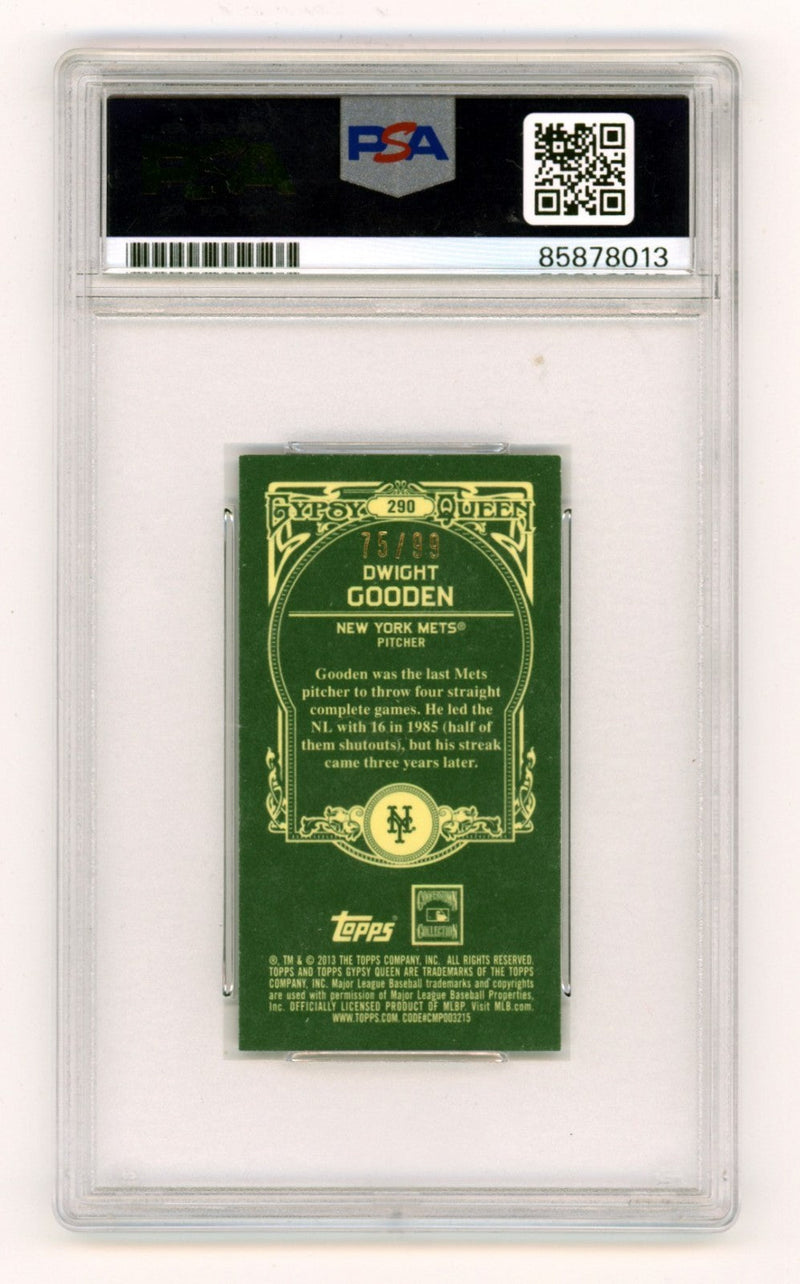 Dwight Doc Gooden 2013 Topps Gypsy Queen Green Mini Auto #16 Retired #/99 PSA 10