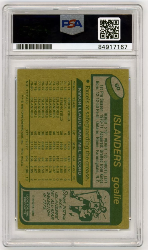 Billy Smith 1980-81 Topps Scratched #60 Signed PSA Authentic Auto Islanders HOF
