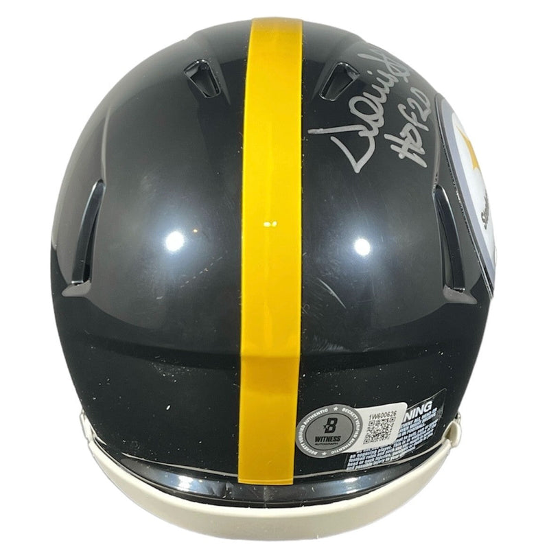 Donnie Shell Signed Steelers Speed Mini Helmet w/ HOF 20 Beckett Witness BAS COA