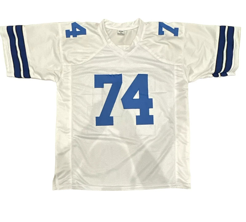 Bob Lilly Signed Dallas Cowboys White Custom Jersey w/ 4 Ins Beckett Wit BAS COA