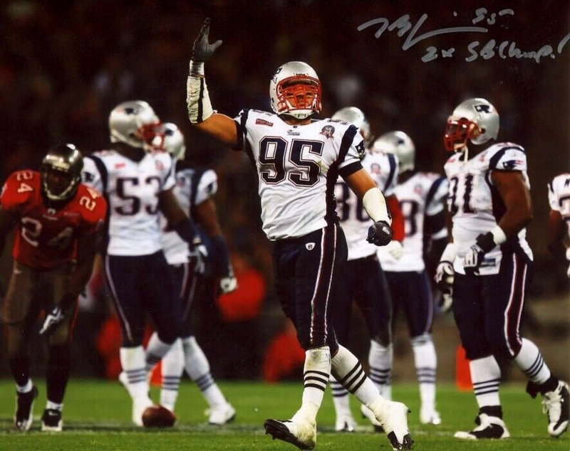Tully Banta-Cain Signed Patriots 8x10 Photo w/ 2x SB Champ LSCM COA #1
