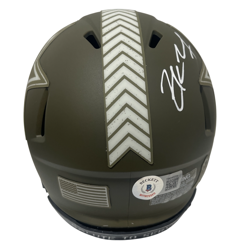 Zack Martin Signed Dallas Cowboys Salute 23 Mini Helmet Beckett Witness BAS COA