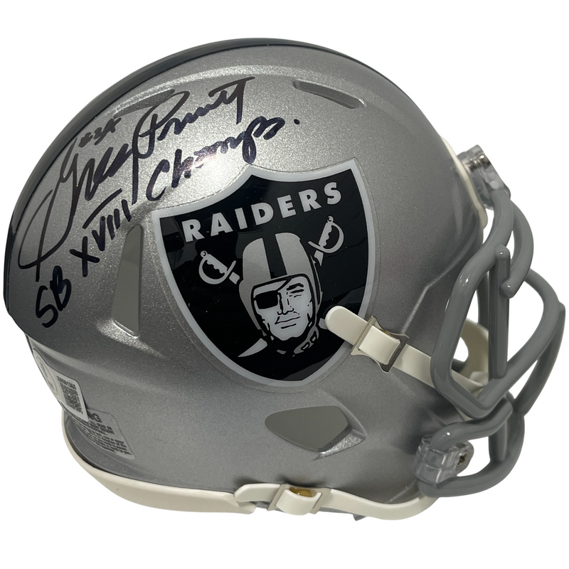 Greg Pruitt Signed Raiders Speed Mini Helmet w/ SB XVIII Champ Beckett W BAS COA