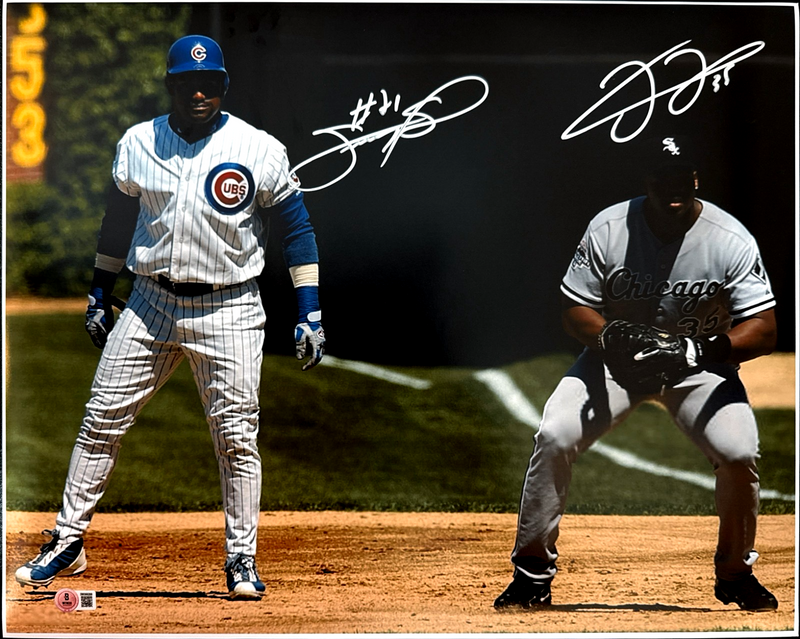 Sammy Sosa & Frank Thomas Dual Signed 16x20 Photo Beckett Witness BAS COA