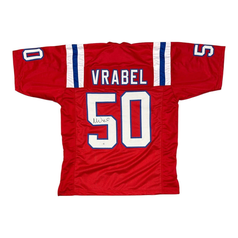 Mike Vrabel Signed New England Patriots Red TB Custom Jersey JSA Witness COA
