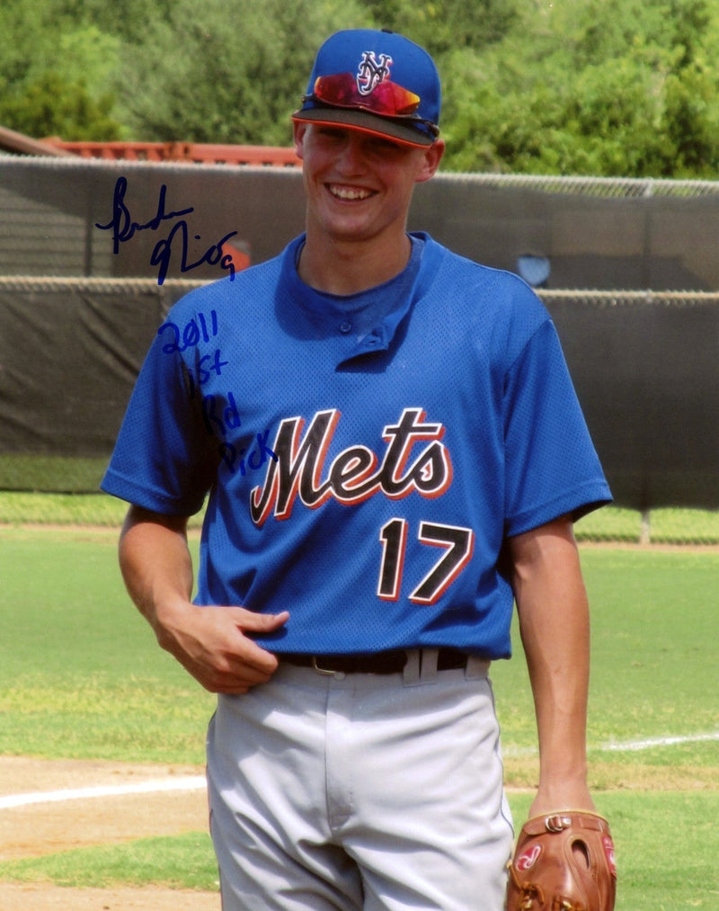 Brandon Nimmo Signed New York Mets 8x10 Photo w/ 2011 1st Rd Pick LSCM COA #3