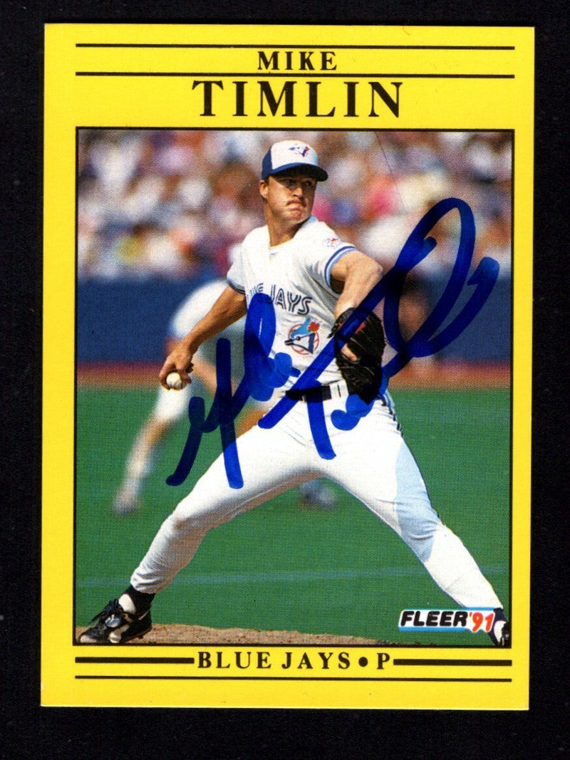 Mike Timlin Signed Auto 1991 Fleer Update #U-68 Rookie RC LSCM COA Blue Jays