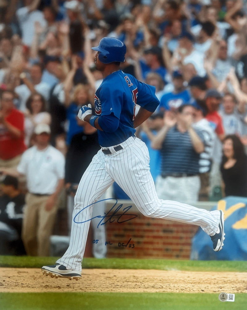 Derrek Lee Signed 16x20 Photo w/ 05 NL BC/SS Beckett Witness BAS COA Cubs