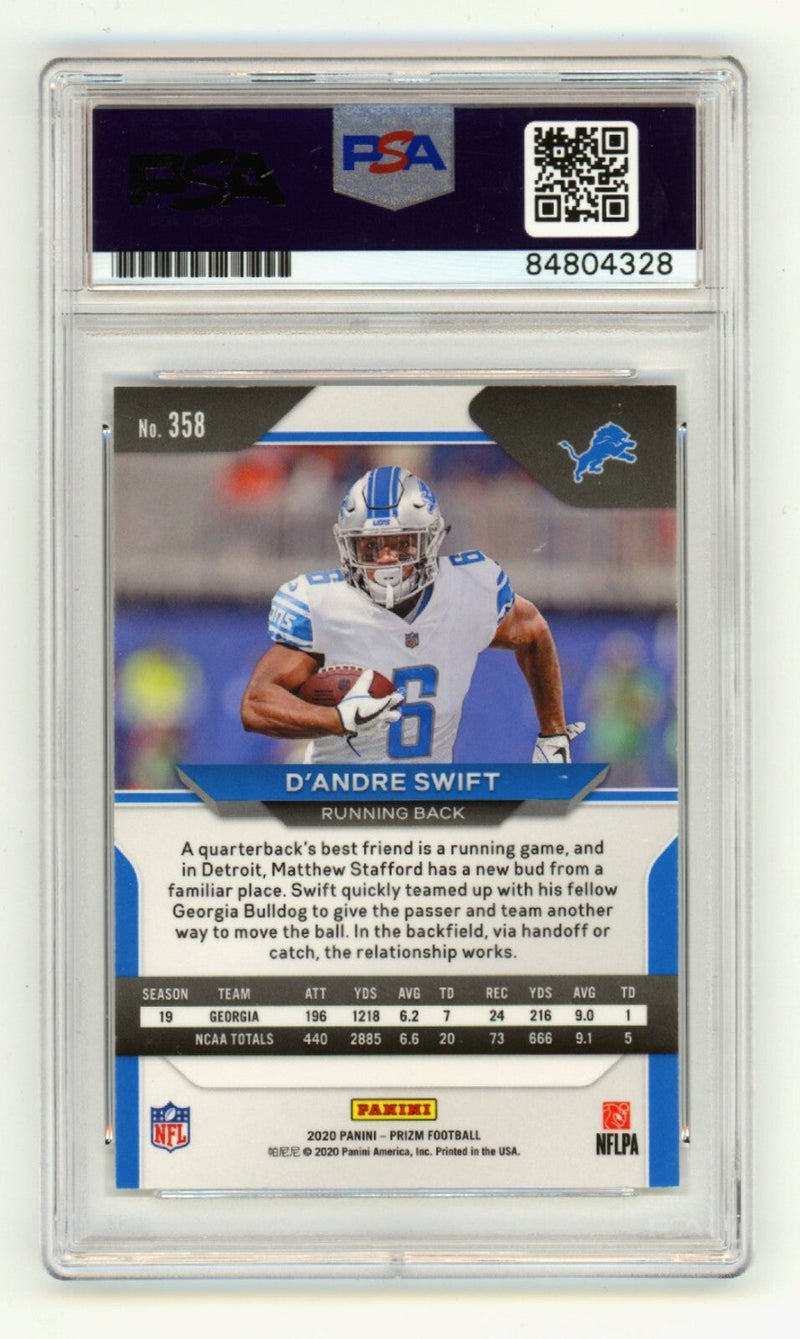 D'Andre Swift 2020 Panini Prizm #358 Rookie RC Signed PSA Authentic Auto Bears