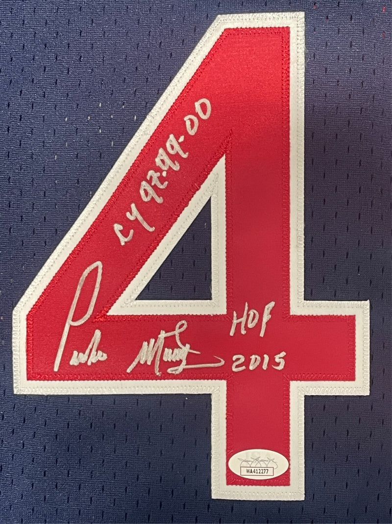 Pedro Martinez Signed Auto M&N Authentic BP Red Sox Jersey HOF CY In JSA WIT COA
