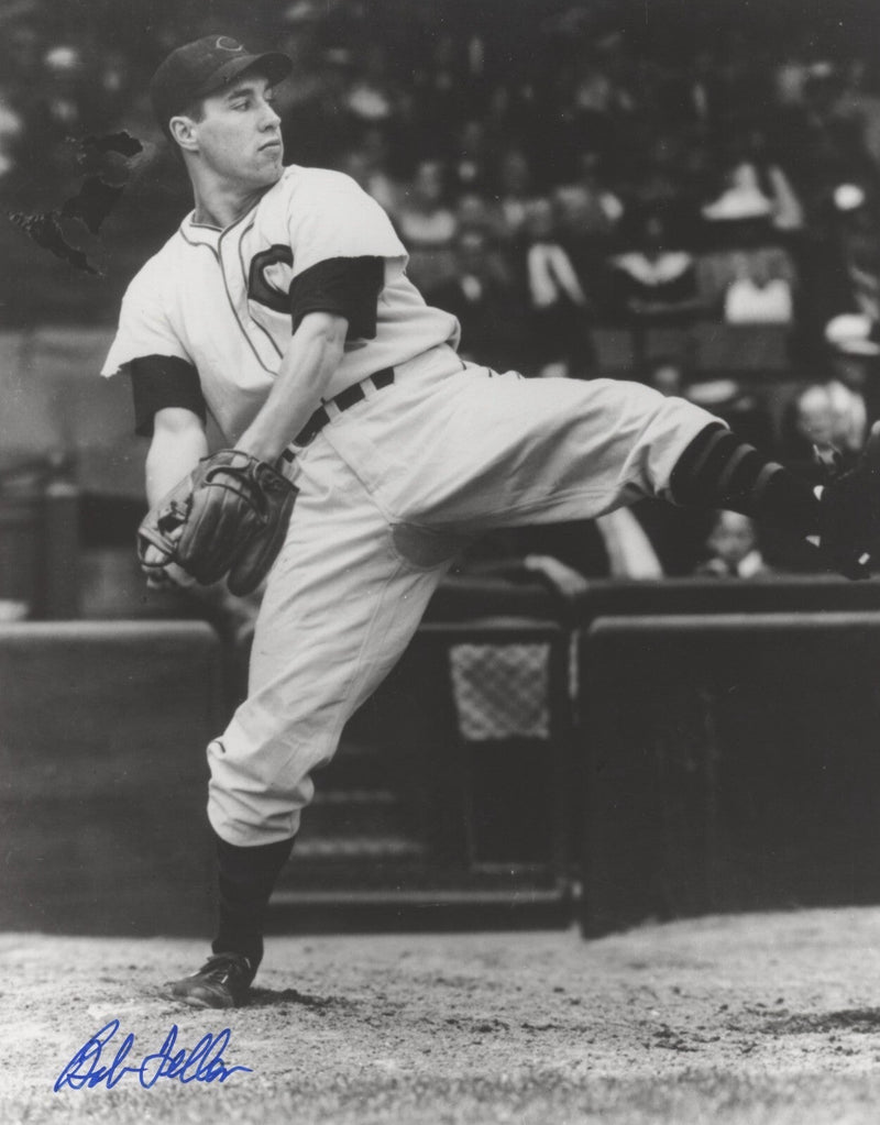 Bob Feller Signed Autographed Cleveland Indians 8x10 Photo LSCM COA #1
