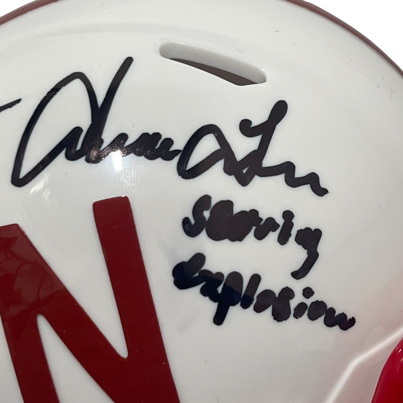 Mike Rozier & Irving Fryar Signed Nebraska Mini Helmet w/ Insc Beckett W BAS COA