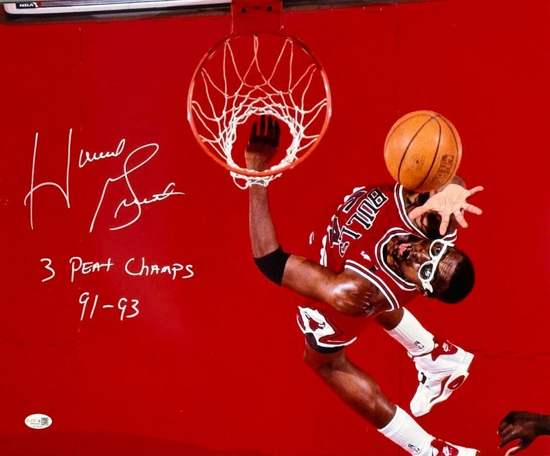 Horace Grant Signed Chicago Bulls 16x20 Photo w/ 3 Peat 91-93 JSA WITNESS COA