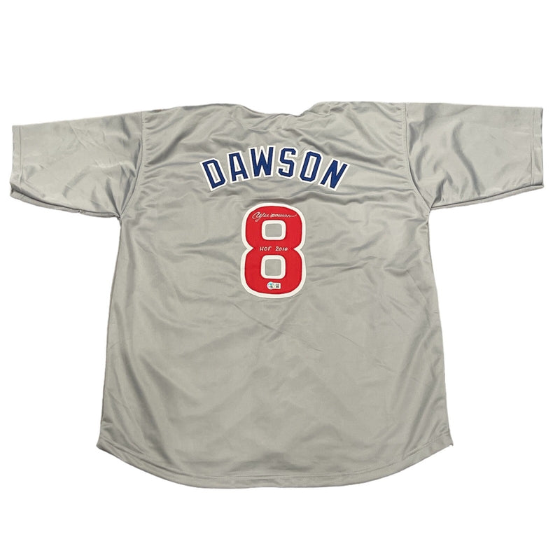 Andre Dawson Signed Chicago Cubs Custom Jersey w/ HOF 2010 Beckett Wit BAS COA