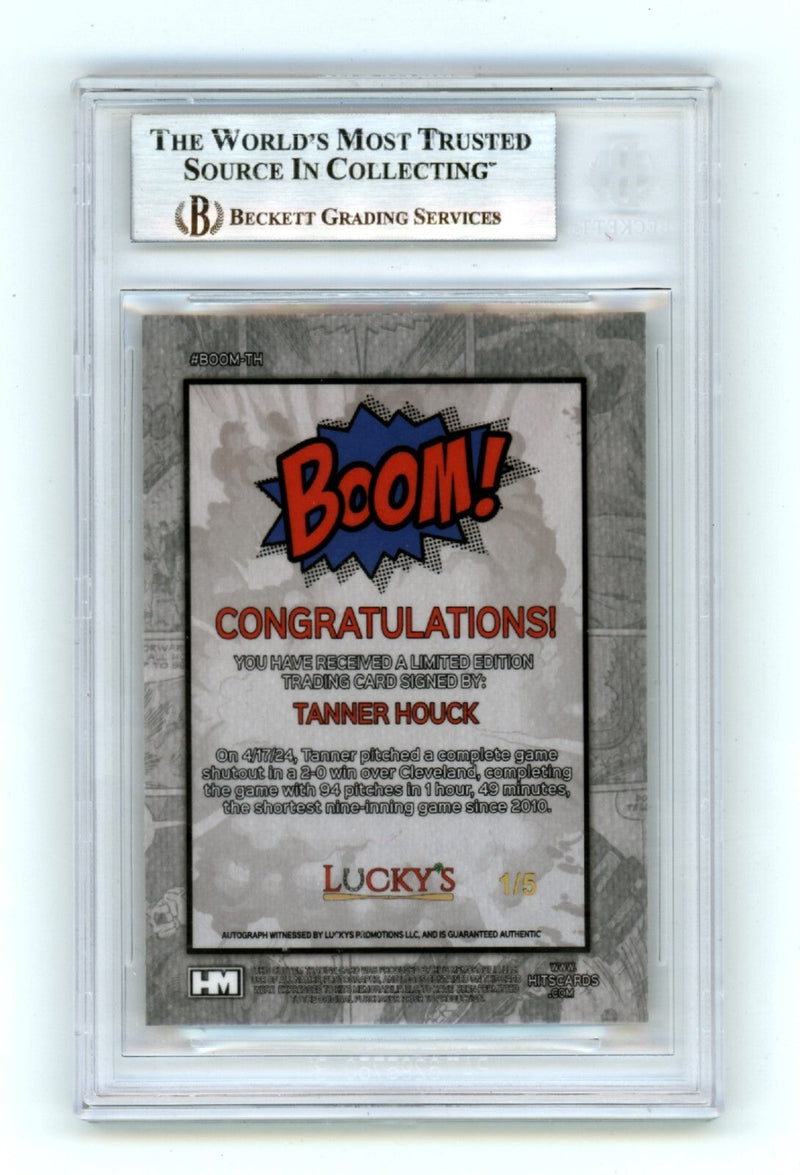 Tanner Houck 2024 Hits Memorabilia BOOM Gold #/5 Signed BGS BAS Auto Red Sox