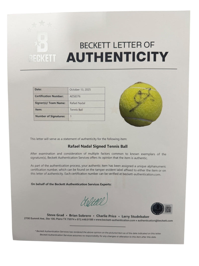 Rafael Nadal Signed Autographed PENN Tennis Ball Beckett BAS COA B