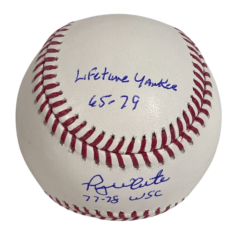 Roy White Signed Autographed ROMLB Baseball w/ 3 Ins Beckett BAS COA Yankee