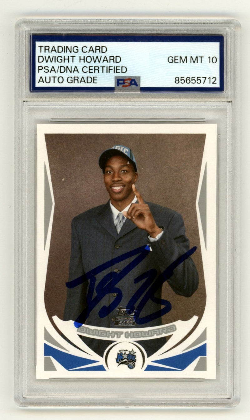 Dwight Howard 2004-05 Topps #221 Signed Rookie RC PSA 10 Auto Orlando Magic HOF