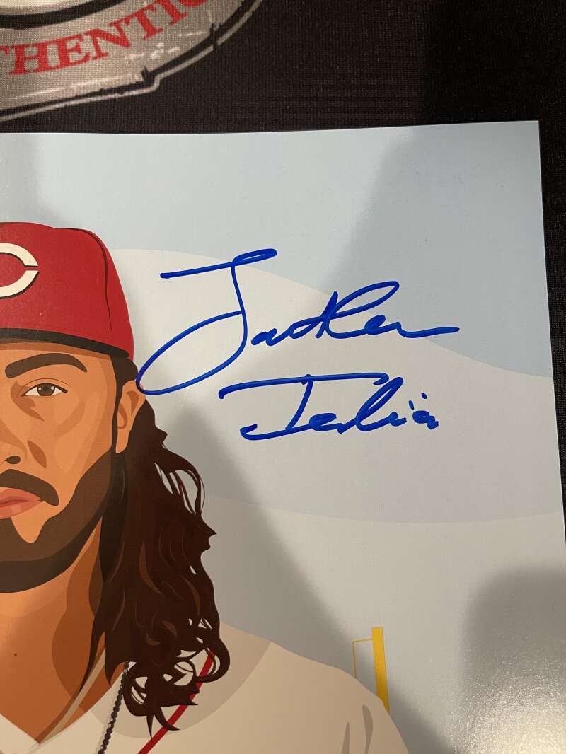 Jonathan India Signed Auto Autographed 11x17 Reds SGA Poster PSA ITP COA Reds
